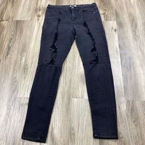 Faded Black Distressed Jean